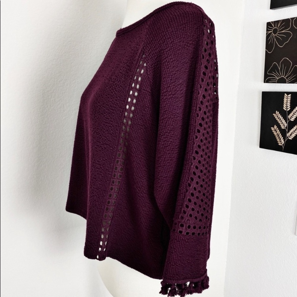 Anthropologie Pom Pom Blouse Red Wine Size S - Picture 5 of 10